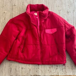 Anthropologie Maeve cropped puffer with hidden zip hood - new!